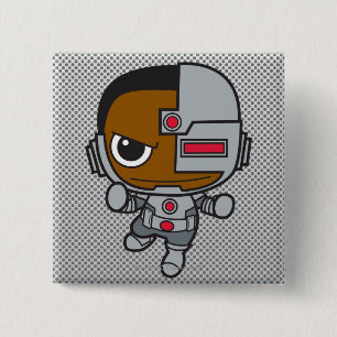 Mini Cyborg Vierkante Button 5,1 Cm
