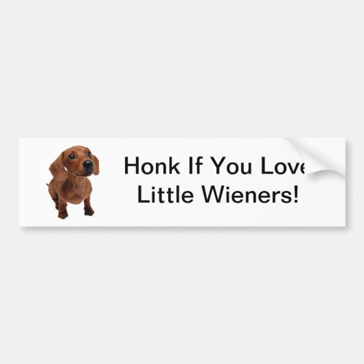 Mini Dachshund bumpersticker "Kleine Weenertjes" (Voorkant)