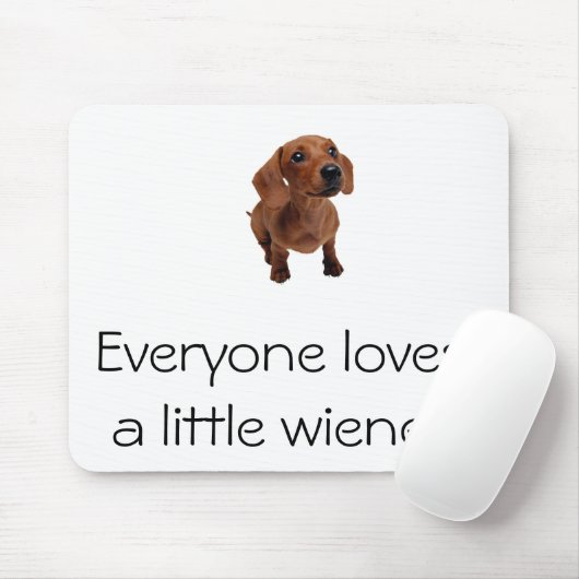 Mini Dachshund "Little Wiener" Mousepad Muismat (Met muis)