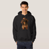 Mini Dachshund Long Hazard Red Puppy Dog Hoodie (Voorkant volledig)