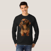 Mini Dachshund Long Hazard Red Puppy Dog T-shirt (Voorkant volledig)