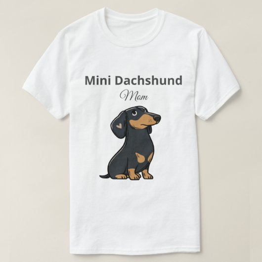 Mini Dachshund Moeder T-shirt Cute Doxie Cadeau (Design voorkant)