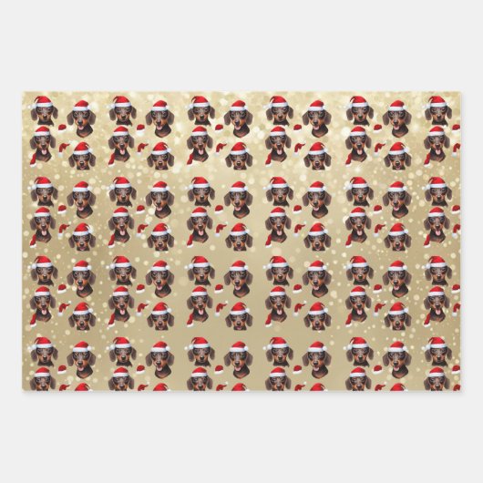 Mini Dachshund vakantiepapier Inpakpapier Vel (Voorkant)