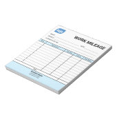 Mini dagelijkse werk kilometer logboek notitieblok (Linkerzijde)