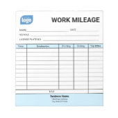 Mini dagelijkse werk kilometer logboek notitieblok (Voorkant)