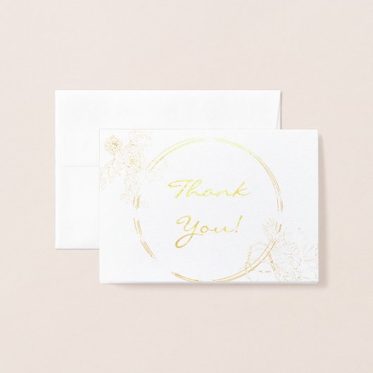 Mini Dank u Folie Kaart (Voorkant met envelop)