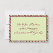 Mini Dank u Notecard RSVP Kaartje (Achterkant)