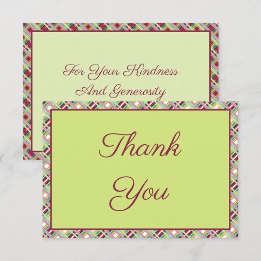 Mini Dank u Notecard RSVP Kaartje (Voorkant / Achterkant)