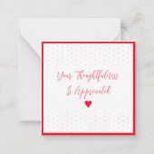 Mini Dank u wel voor de rode pokstippen Notitiekaartje (Achterkant)