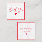 Mini Dank u wel voor de rode pokstippen Notitiekaartje (Voorkant / Achterkant)