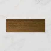 Mini Dark Wood Chauffeur Visitekaartje (Achterkant)