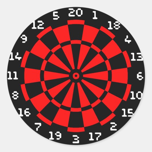 Mini DartBoard Ronde Sticker (Voorkant)