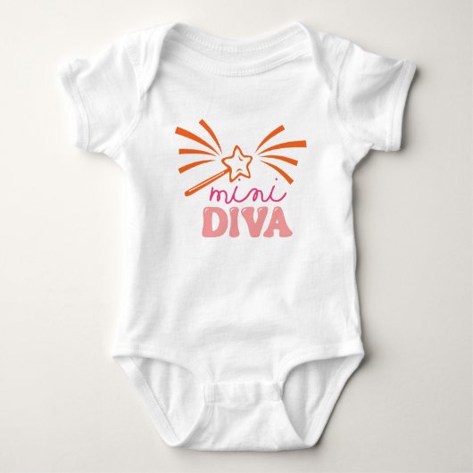 Mini Diva Schattigee Baby Meisje Typografie Romper (Voorkant)