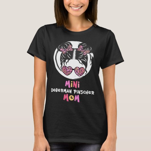 Mini Doberman Pinscher Moeder klein meisje schatti T-shirt (Voorkant)