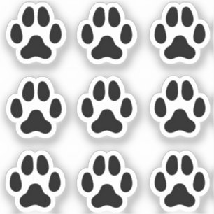 Mini Dog Paw Drukt Black Animal Trackers Sticker
