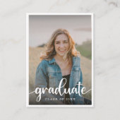 Mini Donkerroze foto Afstuderen uitnodiging Informatiekaartje (Voorkant)