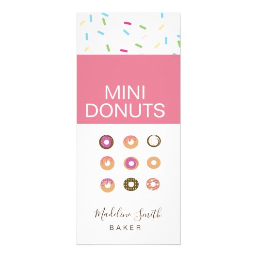 Mini Donuts Baker Bakery Homemade Treats Reclamekaart (Voorkant)
