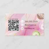 Mini Donuts Baker Bakery Treats Watercolor Visitekaartje (Achterkant)