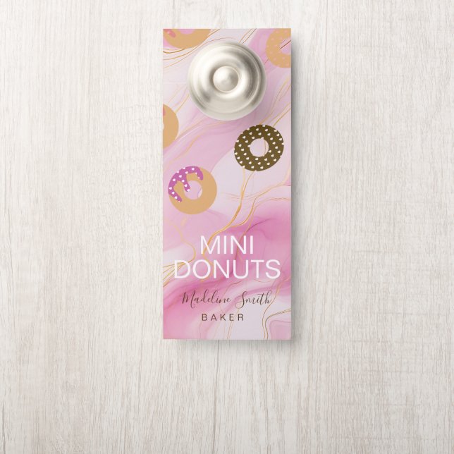 Mini Donuts Bakker Bakkerij Thuisgemaakte Traktati Deurhanger (Op knop)