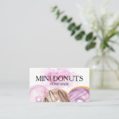 Mini Donuts Bakkerij Traktaties Roze Visitekaartje (Staand voorkant)