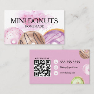 Mini Donuts Bakkerij Traktaties Roze Visitekaartje