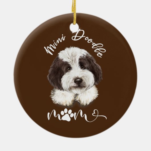 Mini Doodle Ma Moederdag Goldendole Mama Keramisch Ornament (Achterkant)