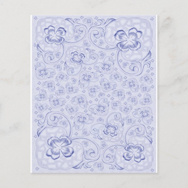 Mini Doubleside paper Pastel blue floral (Voorkant)