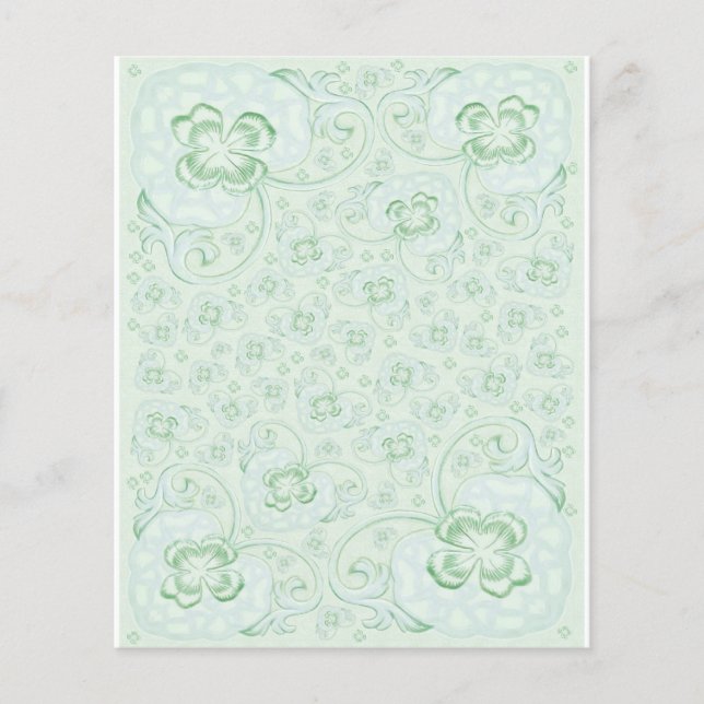 Mini Doublesided paper Pastel turquoise floral (Voorkant)