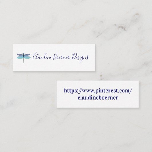 Mini Dragonfly-Visitekaartjes Mini Visitekaartje (Voorkant / Achterkant)