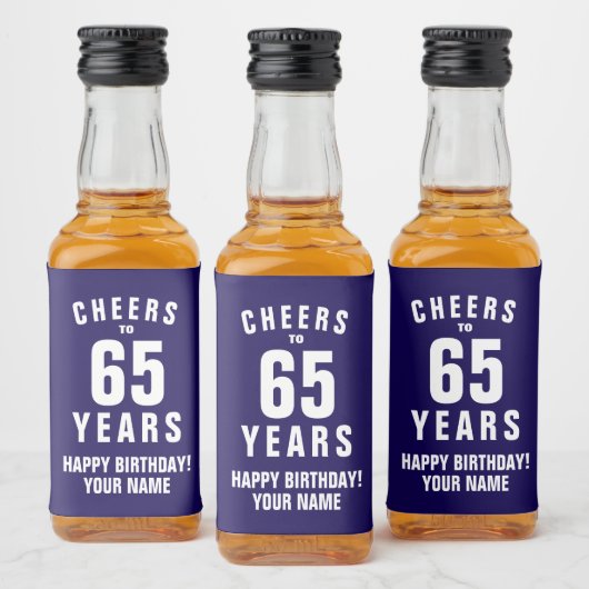 Mini drankfleslabels voor 65e verpartij likeurfles etiket (Flessen)