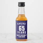 Mini drankfleslabels voor 65e verpartij likeurfles etiket (Voorkant)
