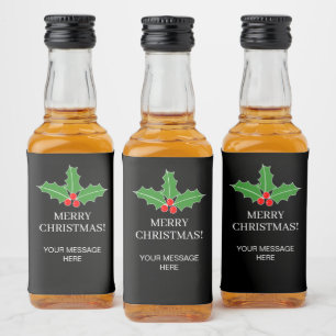 Mini drankfleslabels voor kerstfeest likeurfles etiket