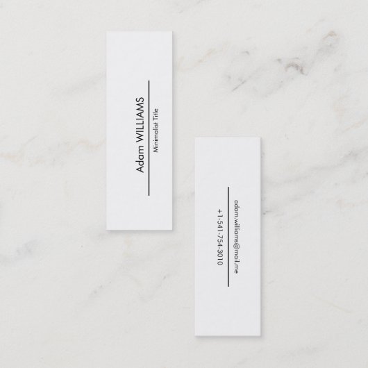 Mini eenvoudig minimalistisch Visitekaartje (Voorkant / Achterkant)