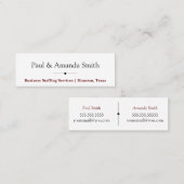 Mini eenvoudig Visitekaartje met 2 namen & contact (Voorkant / Achterkant)