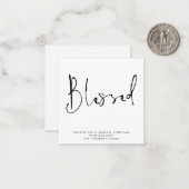 MINI | Eenvoudige scriptloze zwarte feestdag Notitiekaartje (Voorkant / Achterkant in situ)