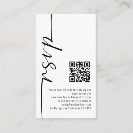 Mini Elegant Calligraphy QR Code Weddenschap RSVP Informatiekaartje
