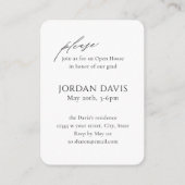 Mini Elegant Script Arch Foto Afstuderen Uitnodige Informatiekaartje (Achterkant)