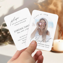 Mini Elegant Script Arch Foto Afstuderen Uitnodige