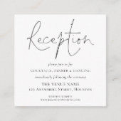 MINI Elegant Script Wedding Reception Details Informatiekaartje (Voorkant)