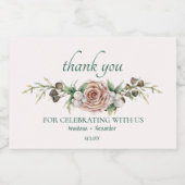 Mini-etiketjes voor mousserende wijnflessen Bedank Sparkling Wijnetiket (Enkel label)