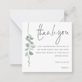 MINI Eucalyptus Foto 30e verjaardag Dank u Notitiekaartje