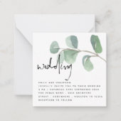 MINI Eucalyptus Informal Script Weddenschap Notitiekaartje (Voorkant)