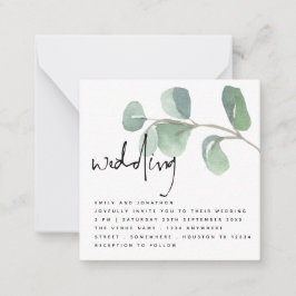 MINI Eucalyptus Informal Script Weddenschap Notitiekaartje