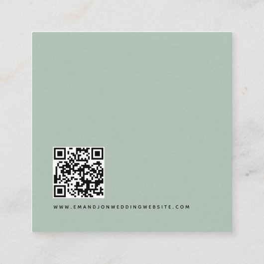 MINI Eucalyptus QR-codescript bruiloft RSVP Informatiekaartje (Achterkant)