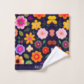 Mini Exotische bloemen bloemenpatroon Bad Handdoek (Wasdoekje)