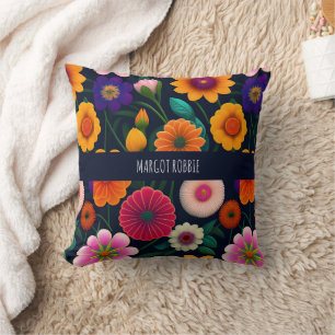 Mini Exotische Bloemen Regenboog Patroon Kussen