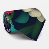 Mini Exotische Bloemen Regenboog Patroon Stropdas (Opgerold)