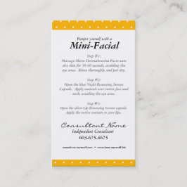 Mini Facial Instruction Card Visitekaartje