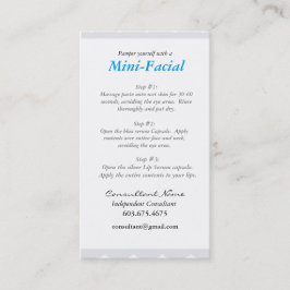 Mini Facial Instruction Card Visitekaartje