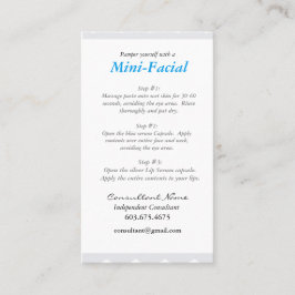 Mini Facial Instruction Card Visitekaartje
